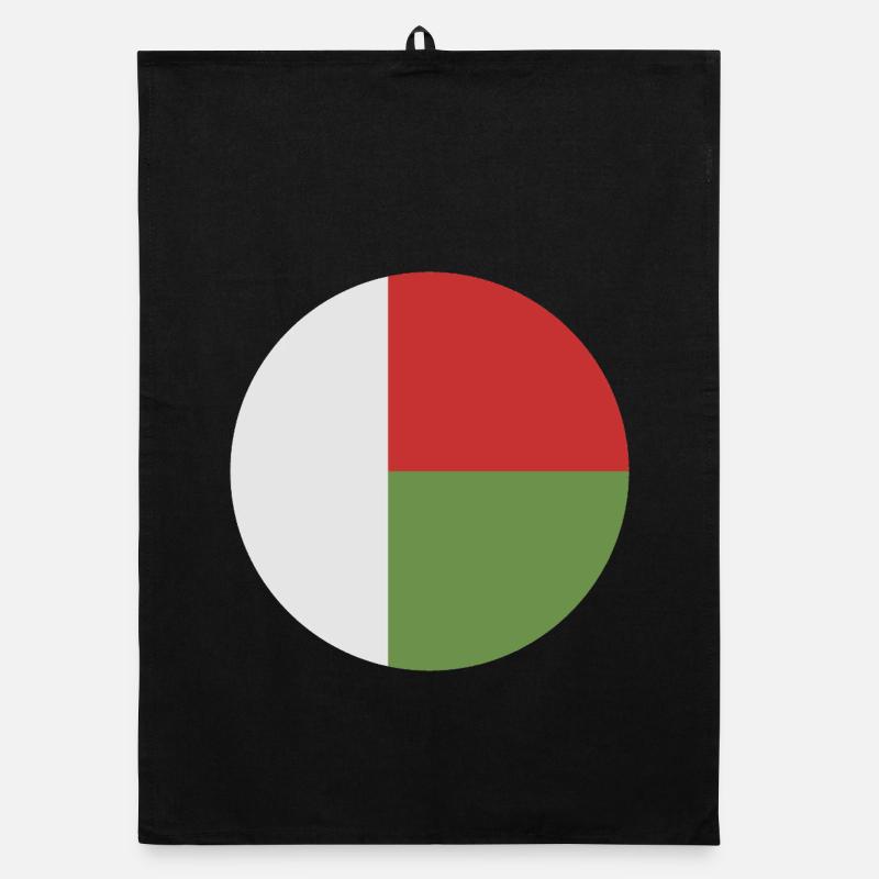 Drapeau rond de Madagascar Torchon bio