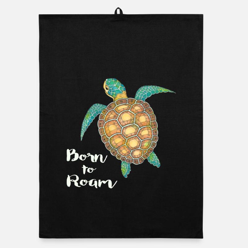 Sea Turtle Born to roam Organic dish towel