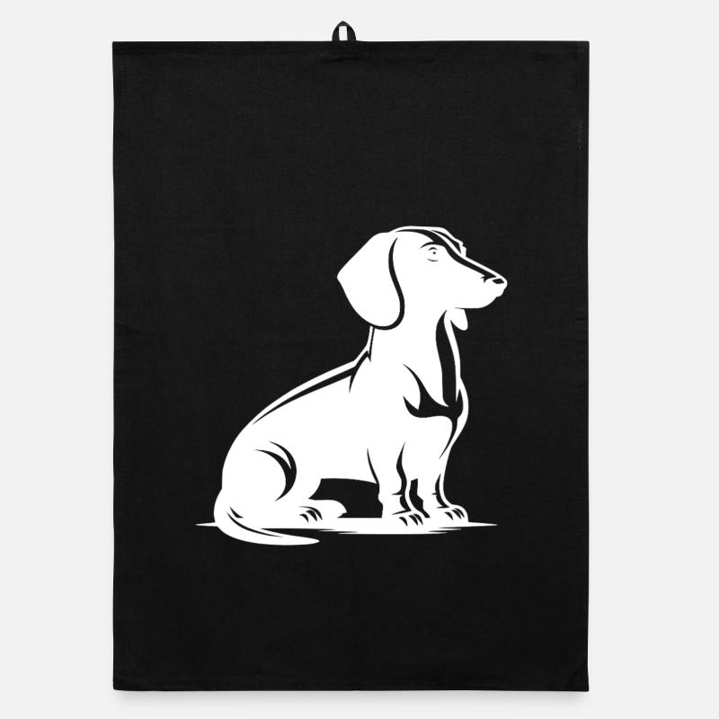 Noble teckel dessinant Chien de chasse Silhouette Torchon bio