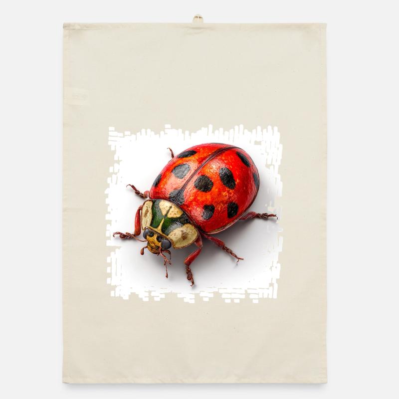Red Ladybug Pattern Shirt Organic dish towel
