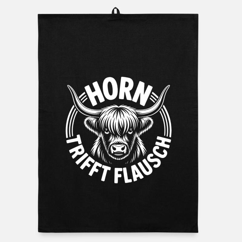 Highlands Horn trifft Flausch Organic Geschirrtuch