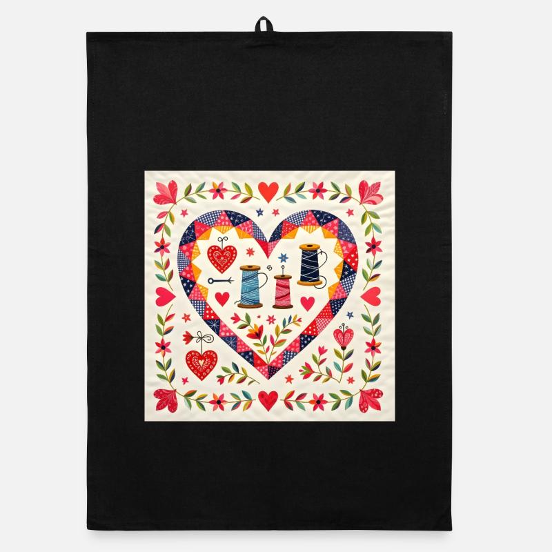Cœur patchwork avec des fils Torchon bio