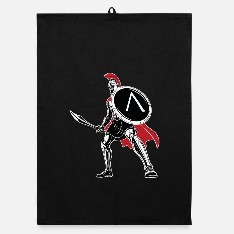 Spartan Sword Shield Maskottchen Spartan Legend Organic Geschirrtuch