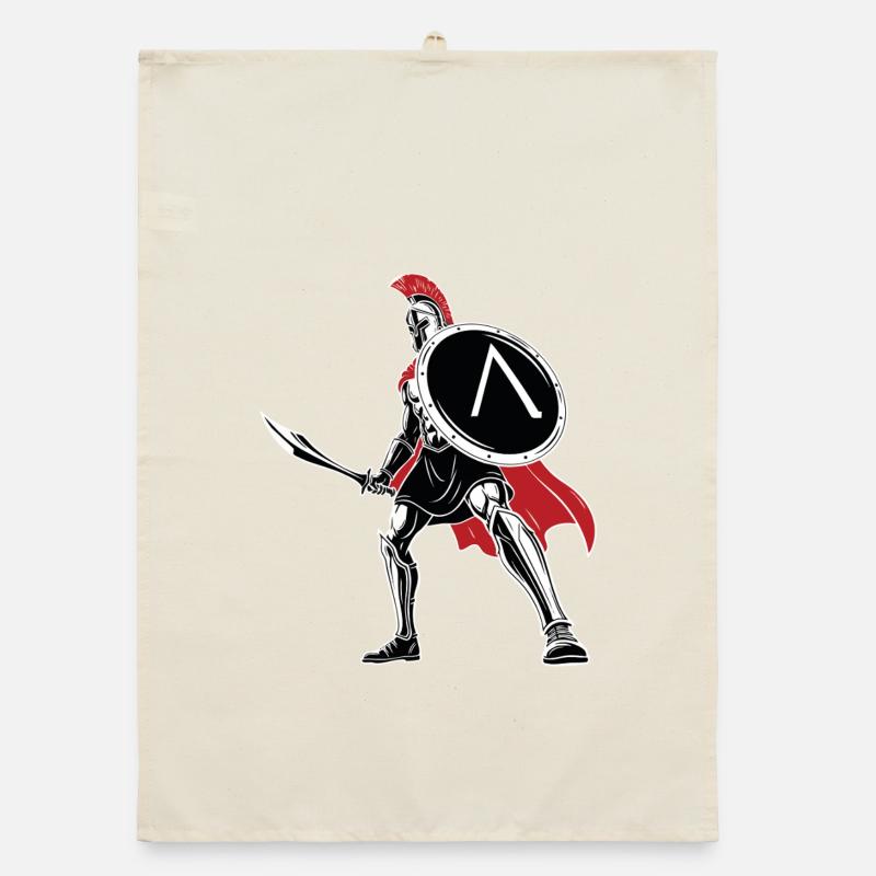 Spartan Sword Shield Maskottchen Spartan Legend Organic Geschirrtuch