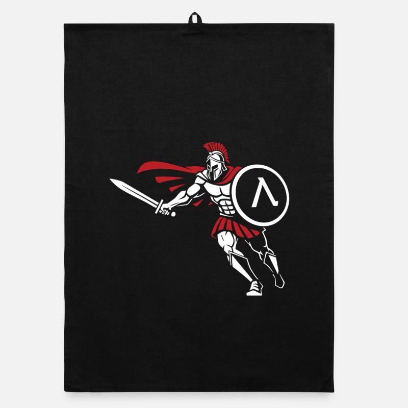 Spartan Attack Sword Shield Spartan-Maskottchen Organic Geschirrtuch