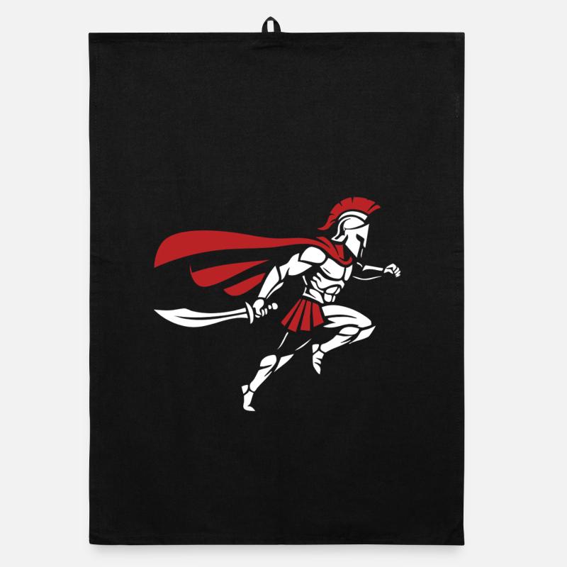 Spartan Sprint Sword Maskottchen Spartan Runner Organic Geschirrtuch