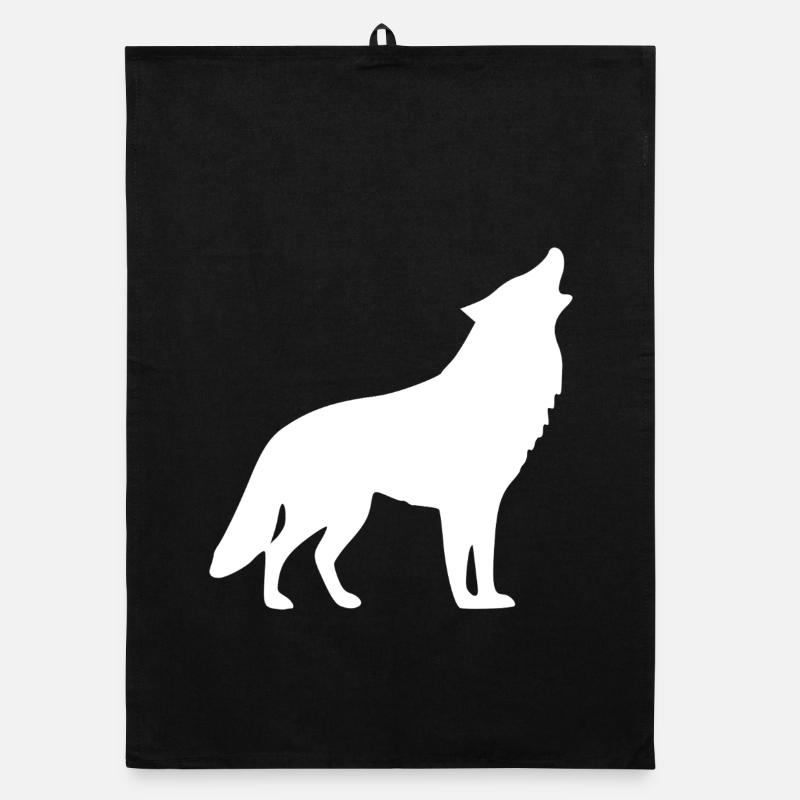 Howling Wolf White Organic dish towel