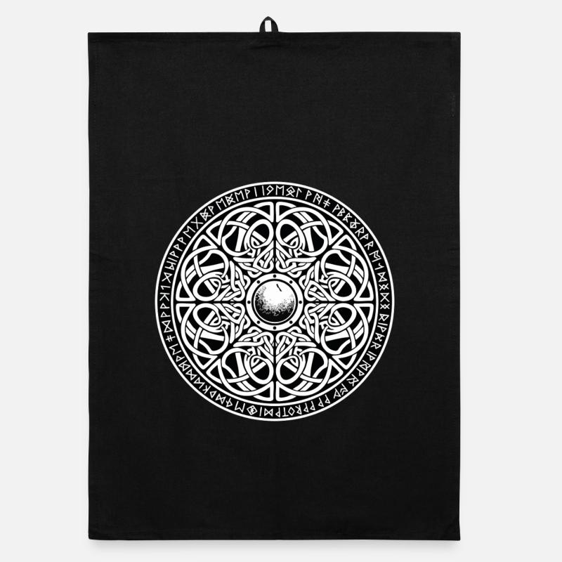 Vegvísir Compass Rune Wikinger-Nordisches Maskottchen Organic Geschirrtuch