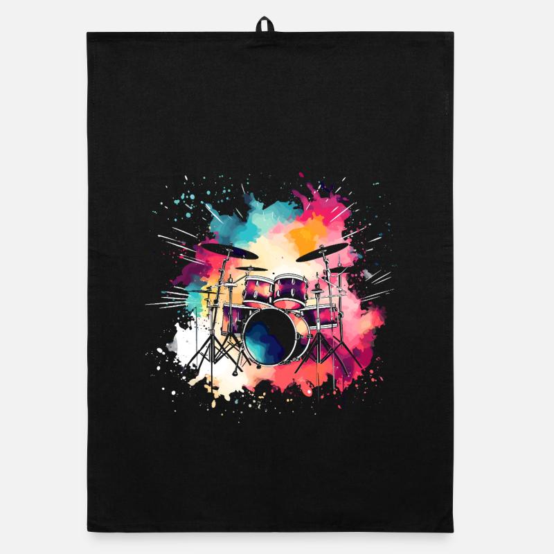 Drums colorful Organic dish towel