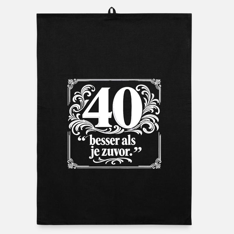 40 Better Than Ever – Ornate Frame Organic dish towel