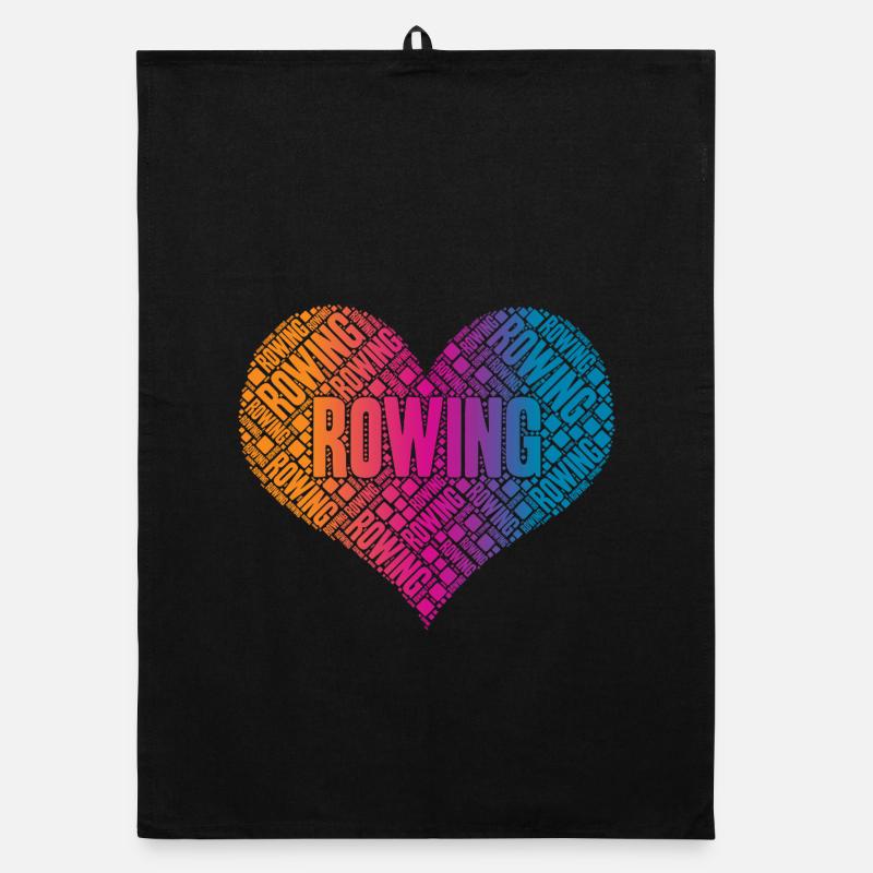 Rowing Rowing Heart Organic dish towel