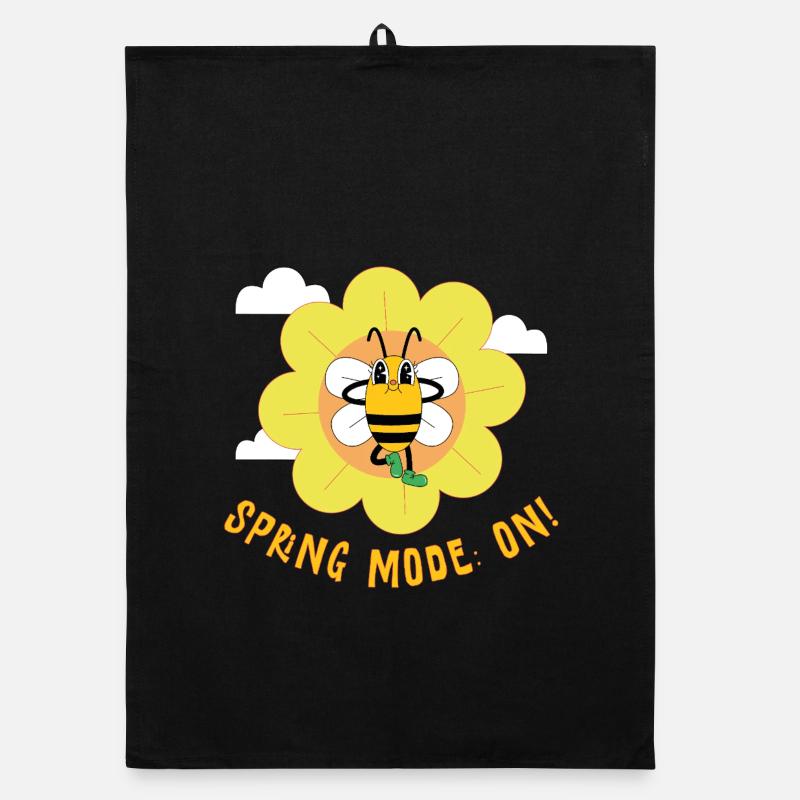 Spring Mode On – Cheerful Spring Motif Organic dish towel