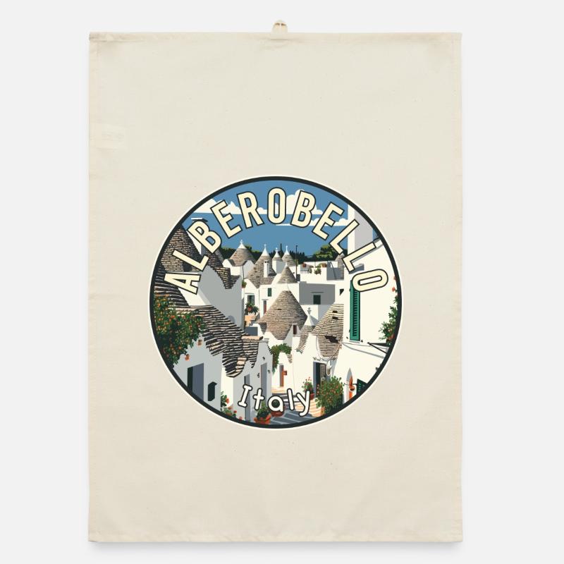 Explore Alberobello's Trulli Magic in Italy Organic dish towel