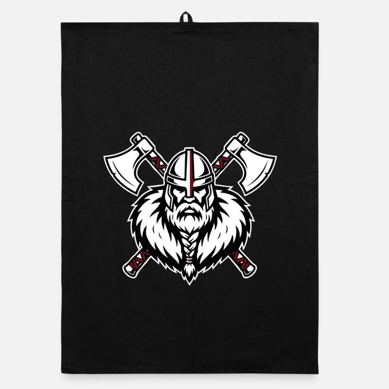 Viking Axemaster Warrior Crusader Axes Mascot Organic dish towel