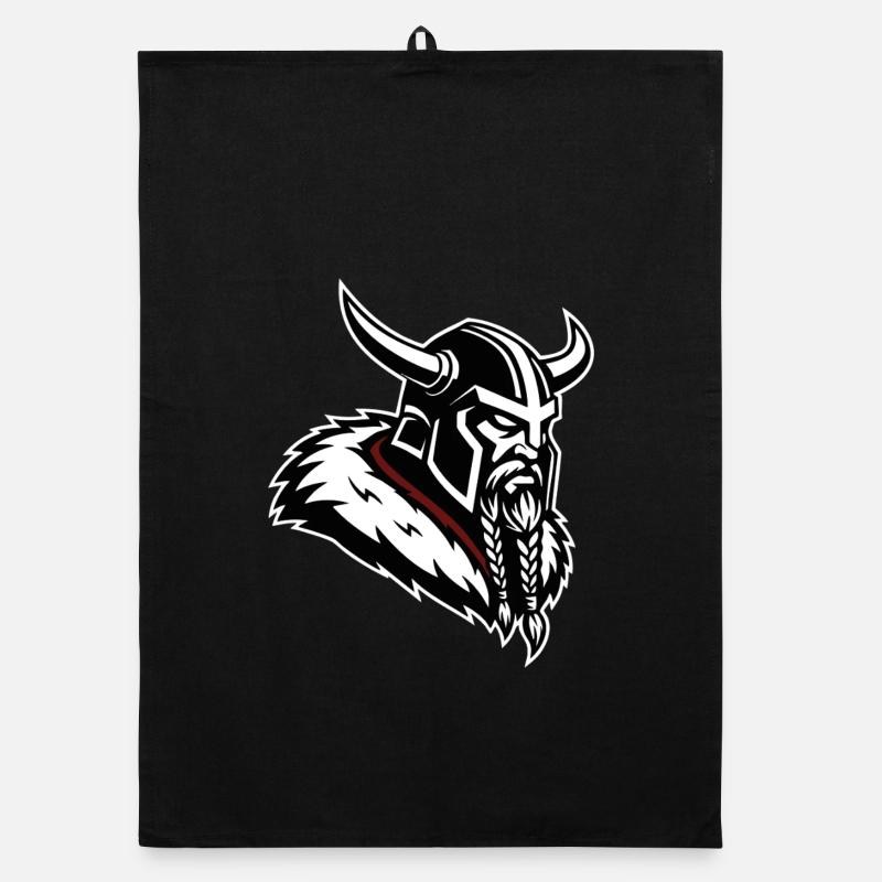 Viking Conqueror Guerrier de Profil Mascotte Norse Torchon bio