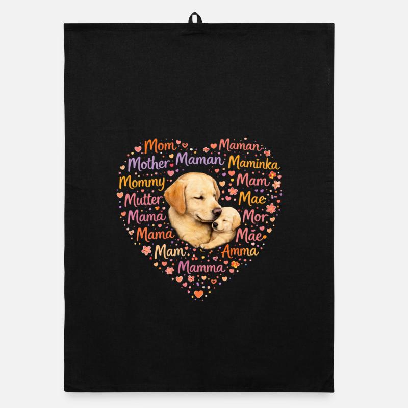 Labrador Mama Herz – Muttertag Geschenk Organic Geschirrtuch