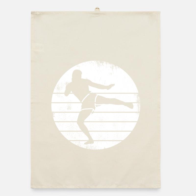 Kickboxer Drawing Organic dish towel