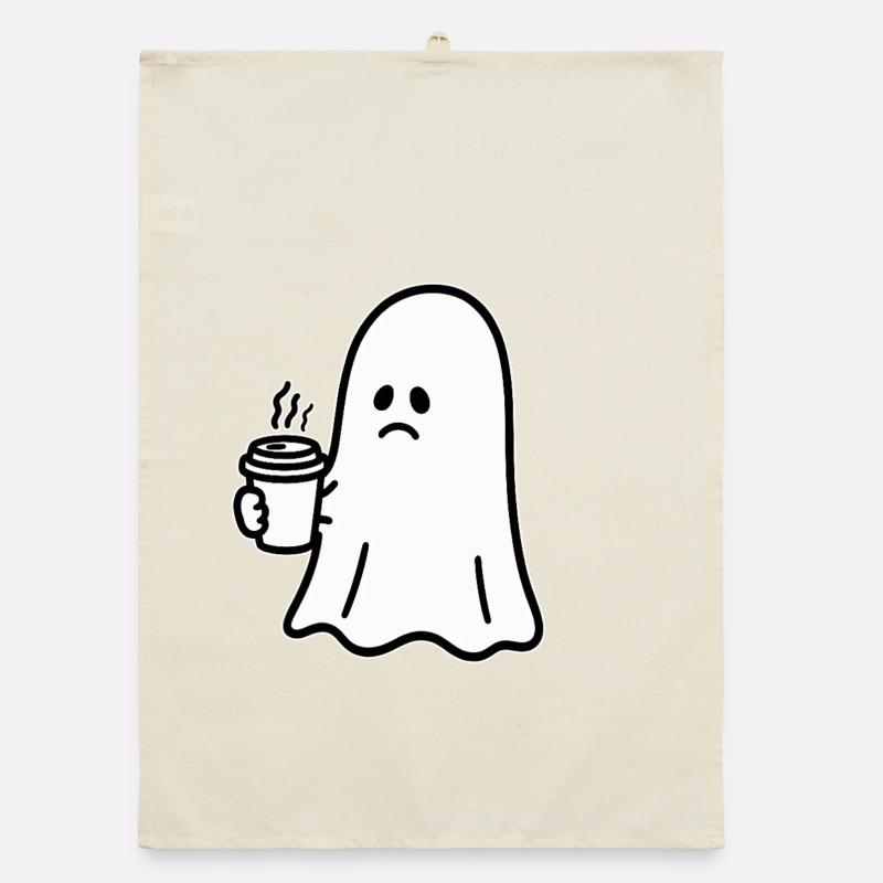 Geist Kaffee Halloween Süßes oder Saures Organic Geschirrtuch