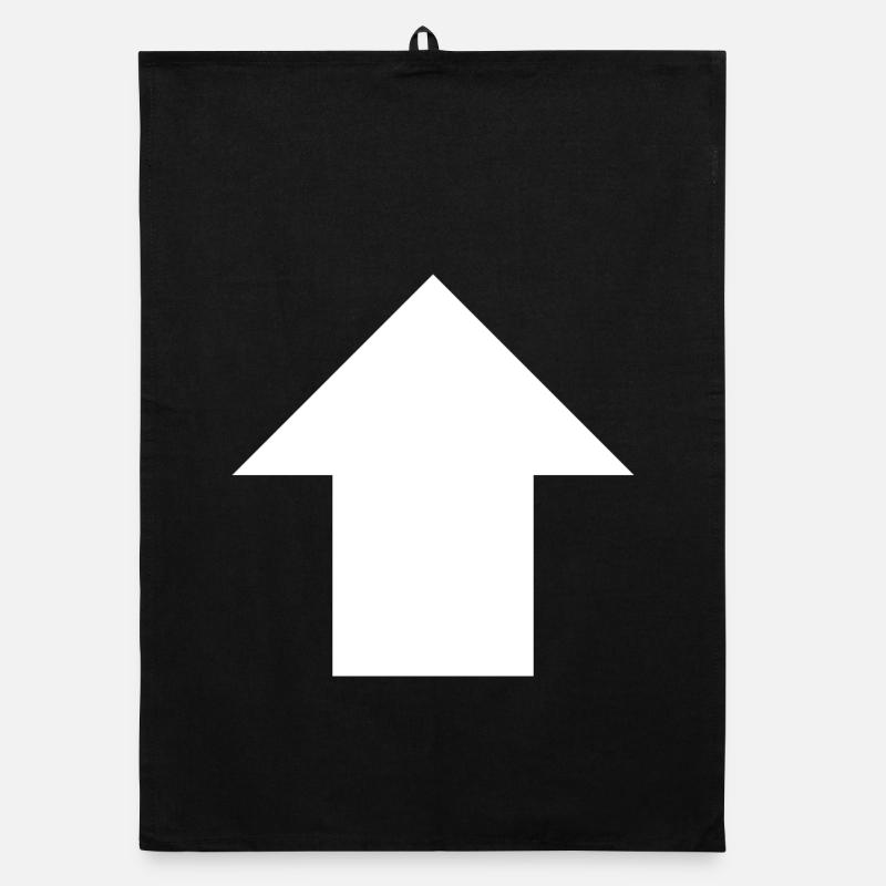 Pfeil-oben-Schild - Organic Geschirrtuch - Schwarz