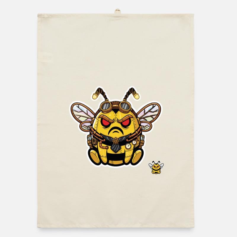 Bionic Edgy Steampunk Cyborg Bee Organic dish towel