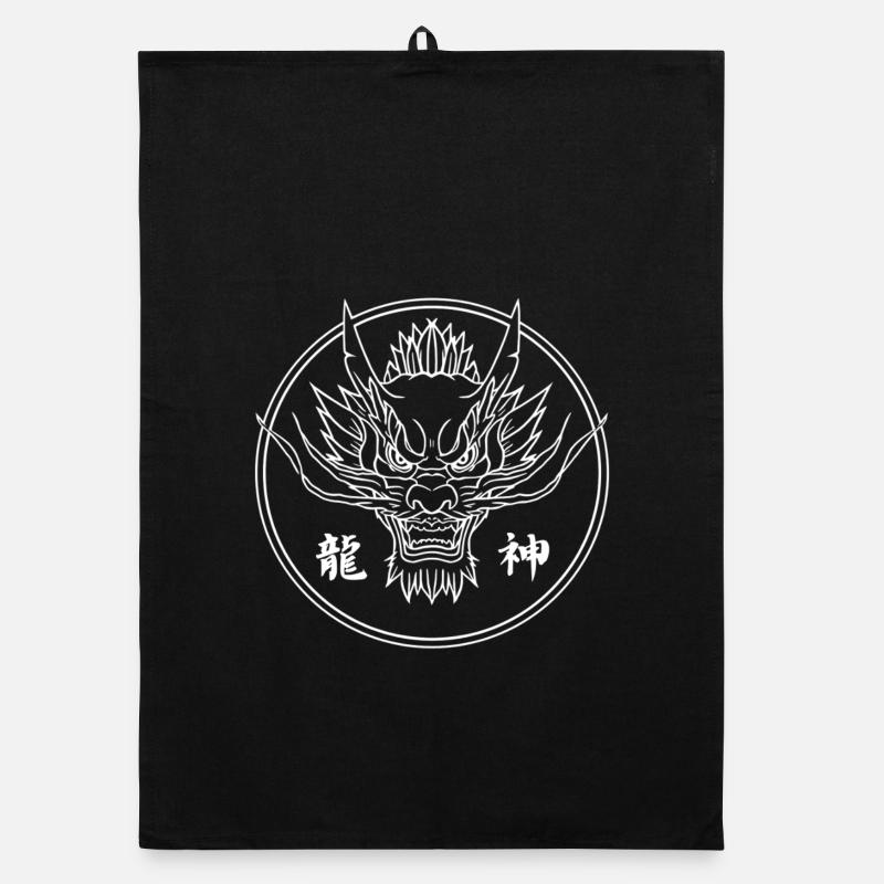 Ryujin-Drachengott – Kunst des japanischen Wächterkreises Organic Geschirrtuch