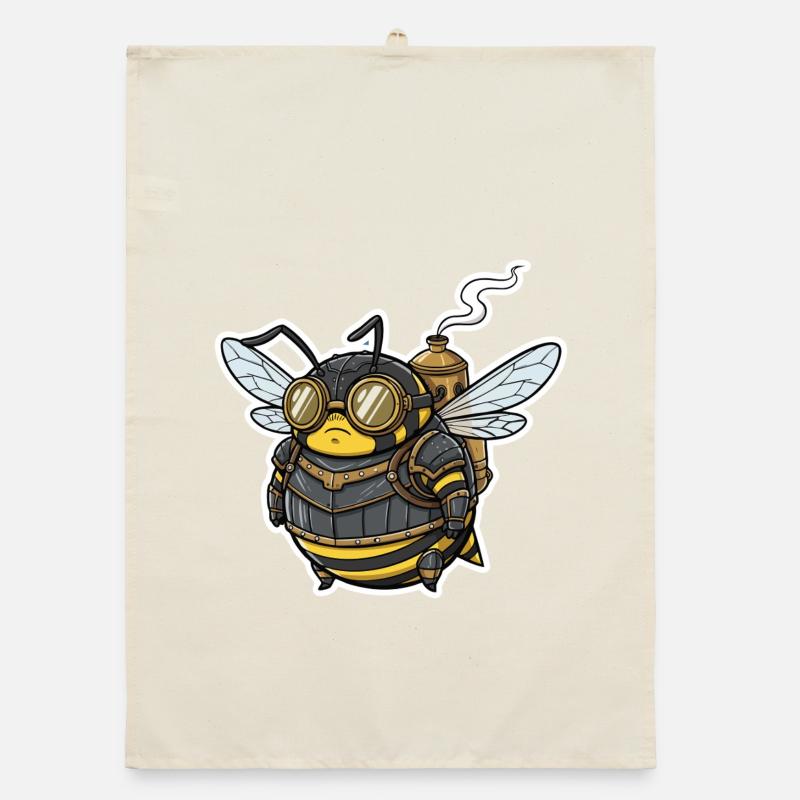 Steampunk Worker Bee Armored Goggles Organic dish towel