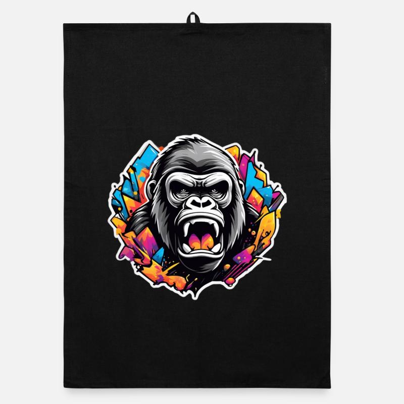 Gorilla-Graffiti leuchten Organic Geschirrtuch