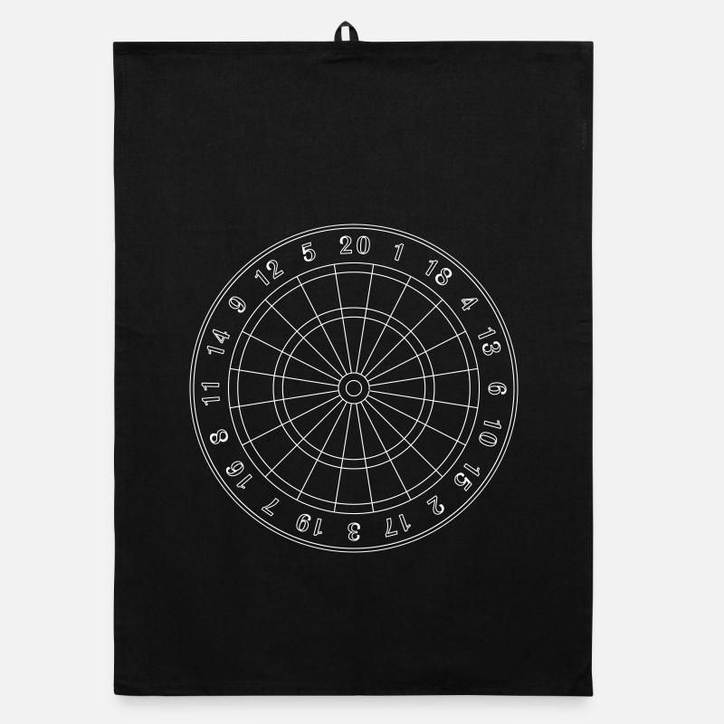 Cible de fléchettes – Dartscheibe - Torchon bio - noir