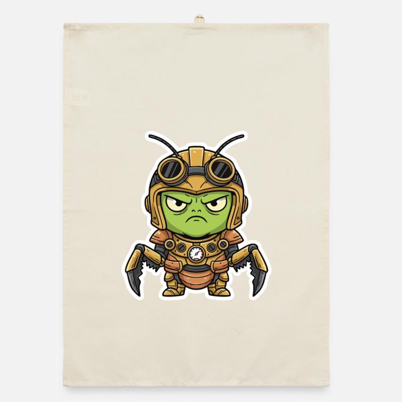 Locust Engineer Steampunk Armor Brass Organic dish towel