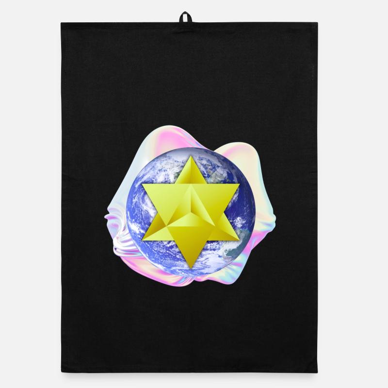 Merkaba Earth surréaliste Torchon bio