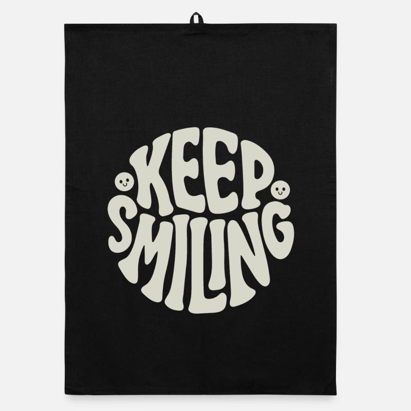 Keep Smiling Bold Typography Positive Quote Organic Geschirrtuch