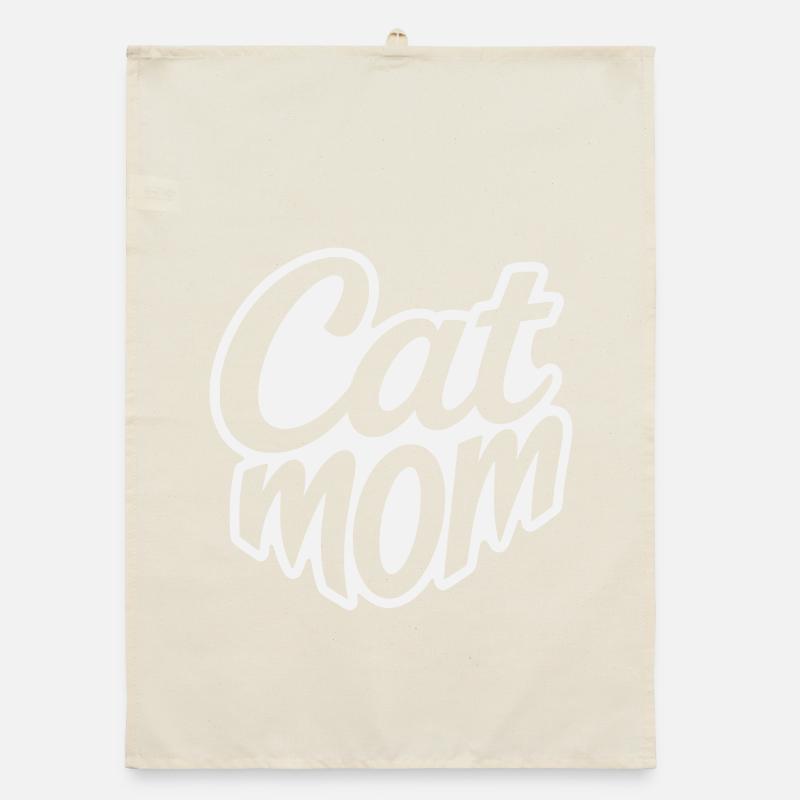 Maman chat, Lettrage maman chat, Torchon bio