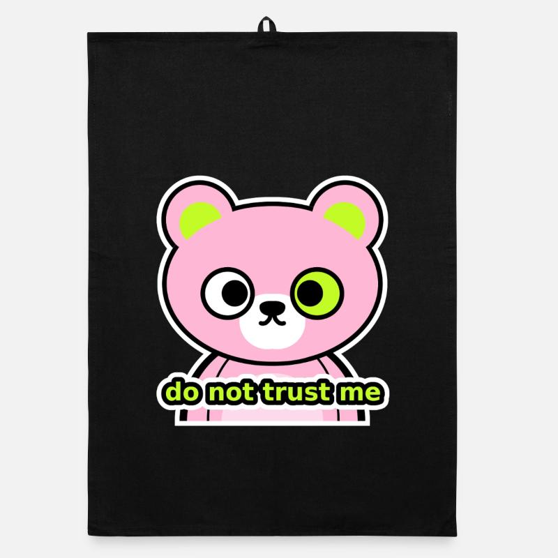 Neon Rebel Bear – Ne me faites pas confiance Torchon bio