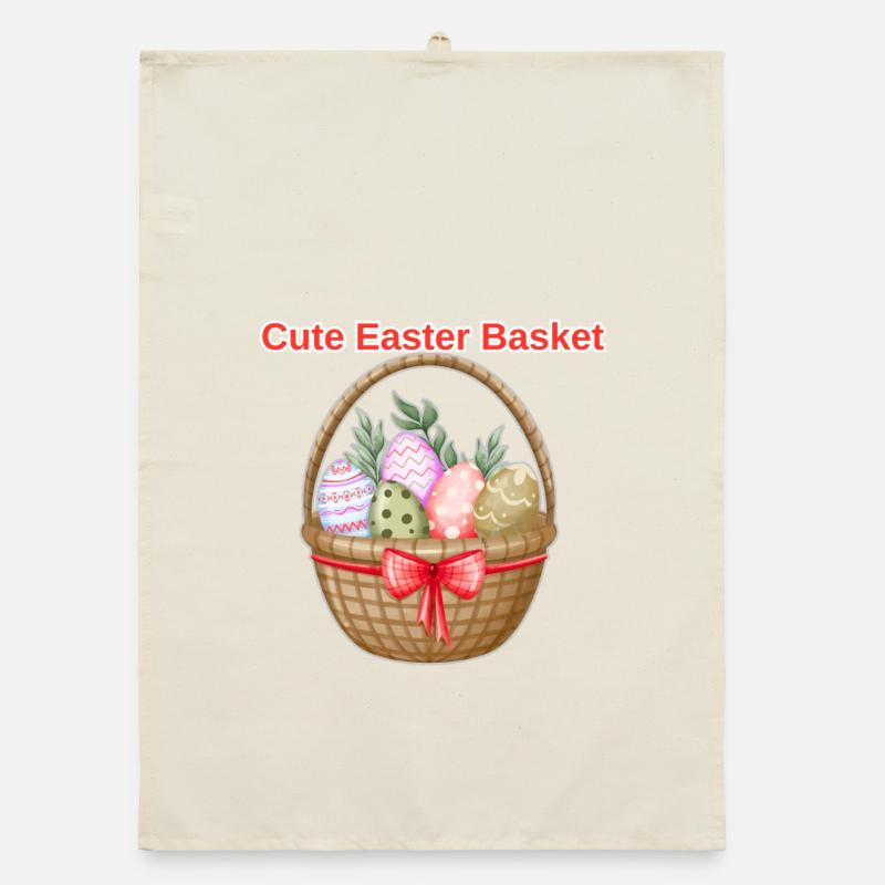 Cute Easter Basket Shirt – Easter Eggs Tee Organic dish towel