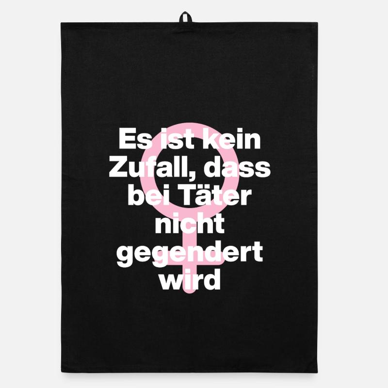 KEIN ZUFALL: TÄTER WERDEN GESCHONT! TÄTER GENDERN♀ Organic Geschirrtuch