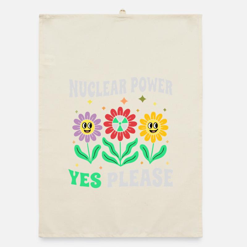 Atomkraft Ja Bitte mit Blumen retro Torchon bio