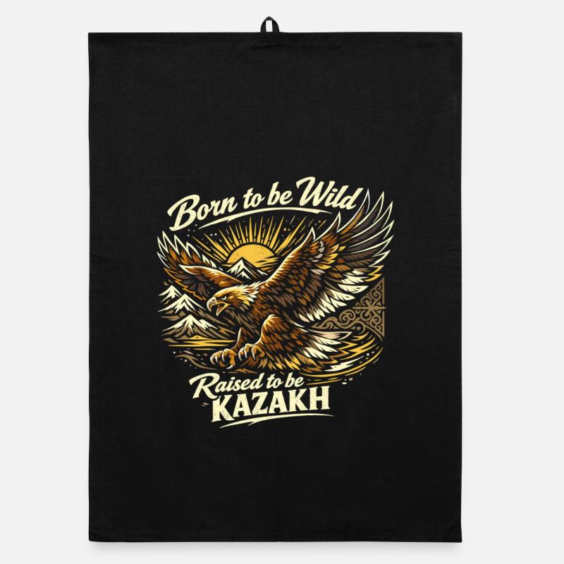Aigle doré : Wild Kazakh Design Torchon bio