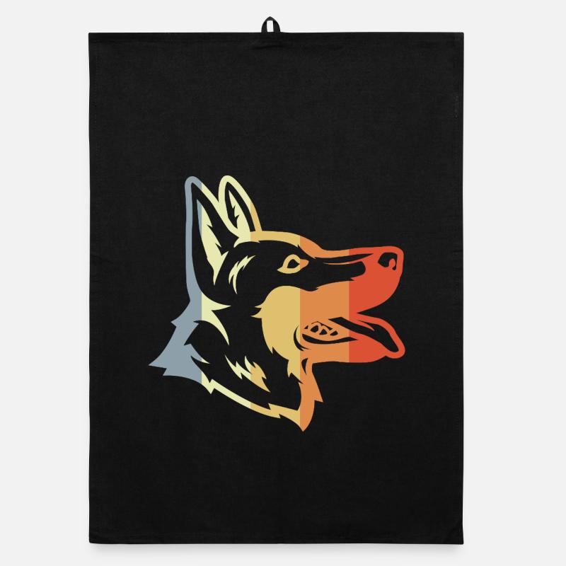 Vintage German Shepherd Organic dish towel