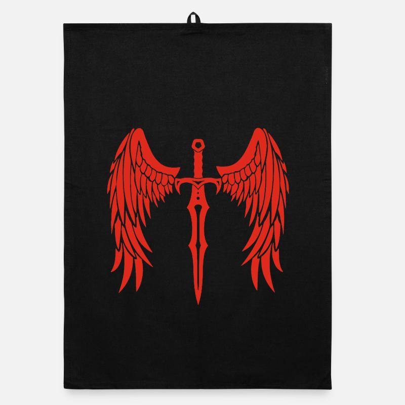 Red Winged Sword Organic dish towel
