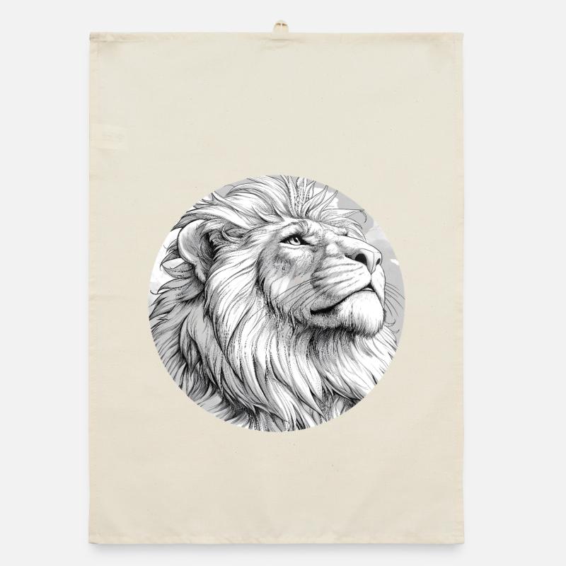 Lion Drawing Organic dish towel
