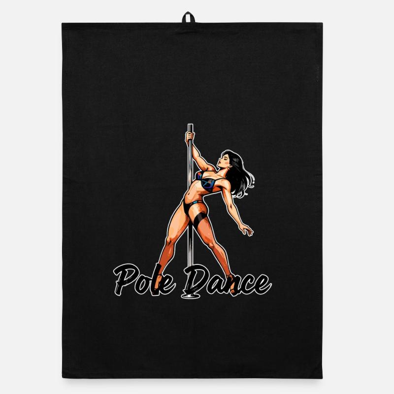 Silhouette de pole dance – Art élégant Pin-Up Torchon bio