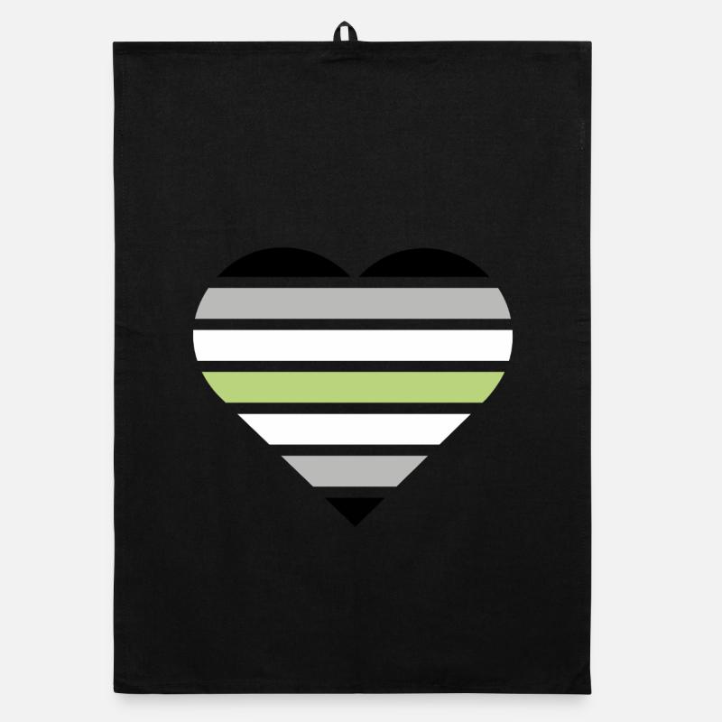 Pride Flag Heart · Agender Organic Geschirrtuch