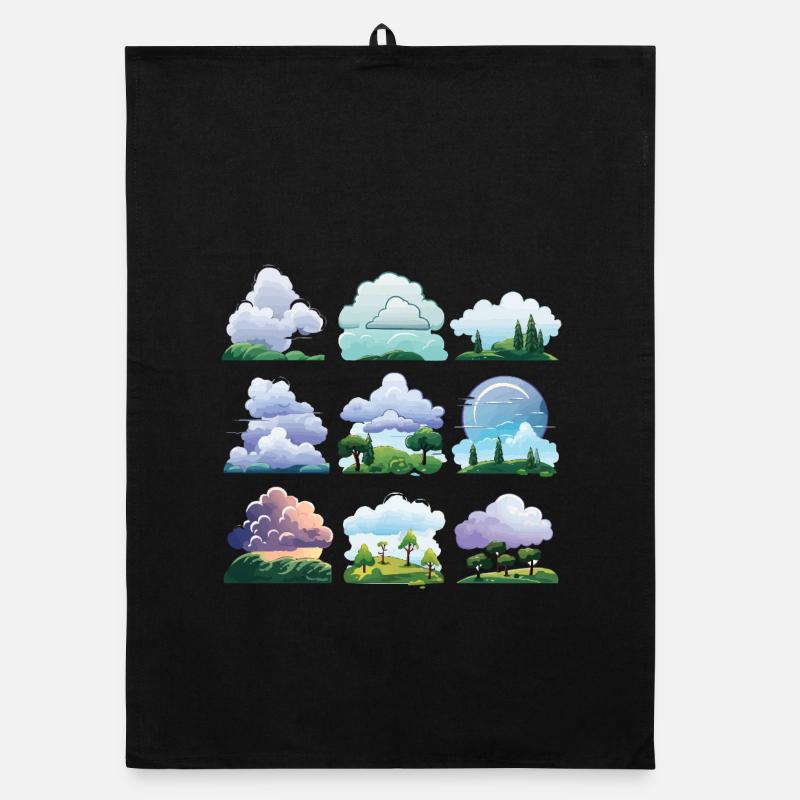 Ensemble de dessins animés Cloudscapes Torchon bio