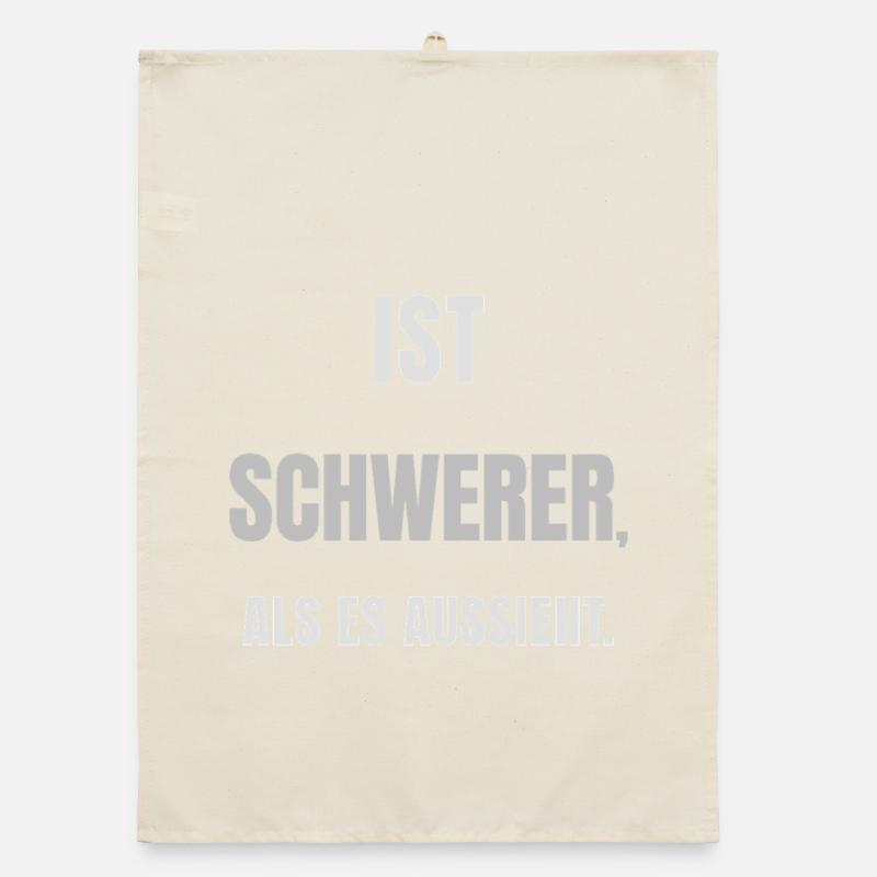 IST SCHWERER, ALS ES AUSSIEHT. – Helles Design Organic Geschirrtuch