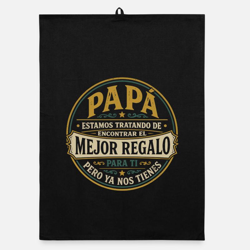 Papa Beste Geschenk Kinder Spanisch Design Organic Geschirrtuch