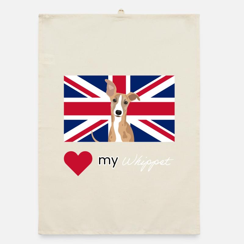 LUVMYWHIPPET (Blanc) Torchon bio