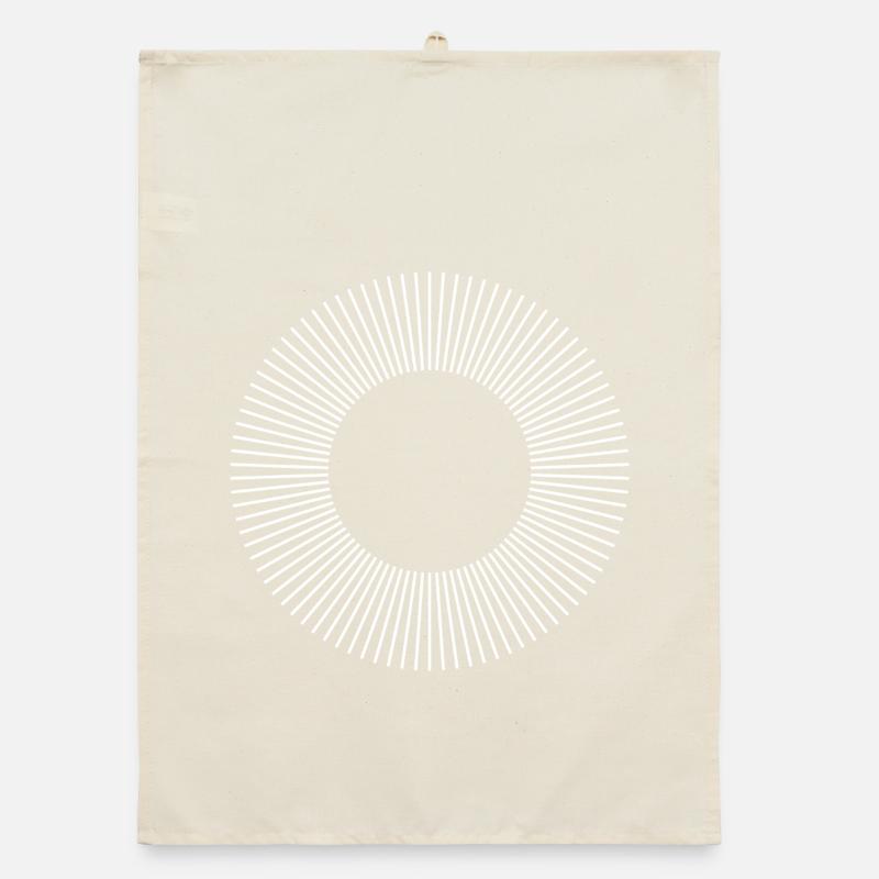 Geometric Sunburst Ring Pattern Organic dish towel