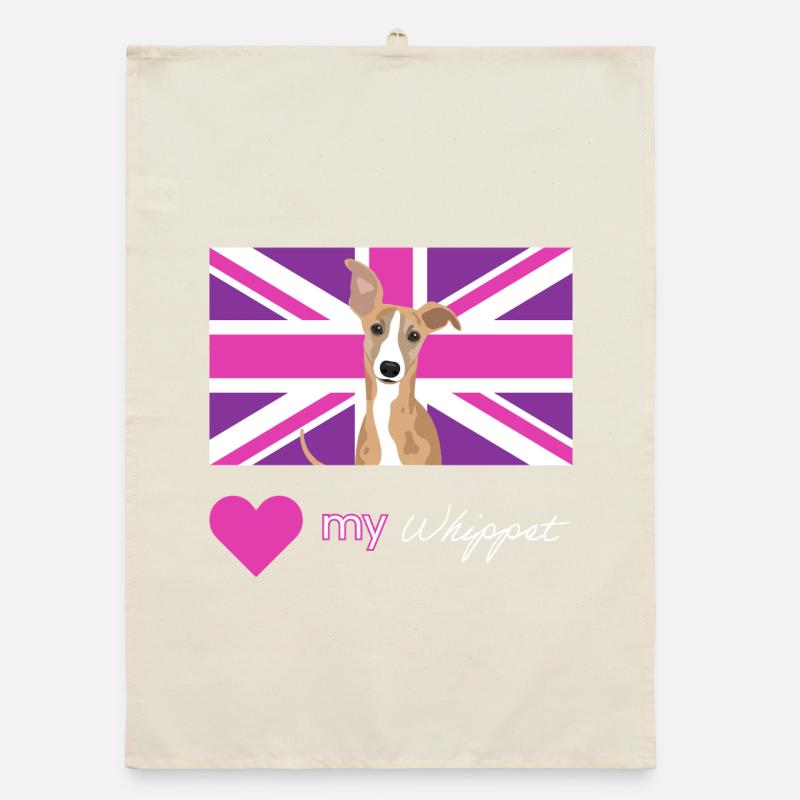 PURPLEWHIPPET (Blanc) Torchon bio