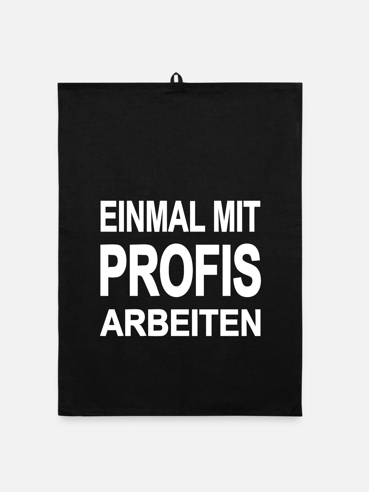 Arbeiten - Organic Geschirrtuch - Schwarz - Vorne