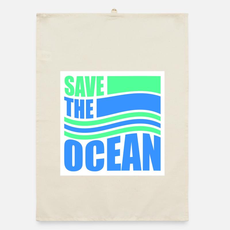 Save The Ocean Ozean Aktivismus Umwelt Statement Organic Geschirrtuch